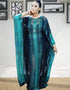 Elegant Party Dress in Abaya Style with Dubai Stripe Print